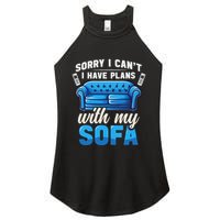 Binge Watching Plans With My Sofa Watching Tv Series Women's Perfect Tri Rocker Tank