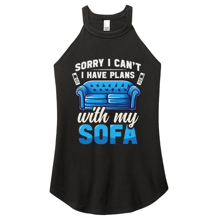 Binge Watching Plans With My Sofa Watching Tv Series Women's Perfect Tri Rocker Tank
