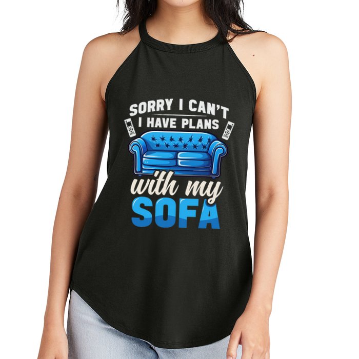 Binge Watching Plans With My Sofa Watching Tv Series Women's Perfect Tri Rocker Tank
