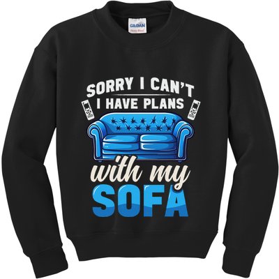 Binge Watching Plans With My Sofa Watching Tv Series Kids Sweatshirt