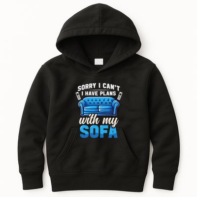 Binge Watching Plans With My Sofa Watching Tv Series Kids Hoodie