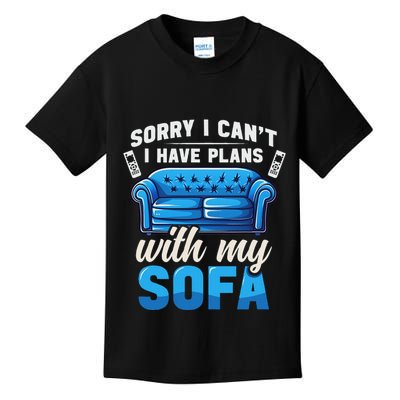 Binge Watching Plans With My Sofa Watching Tv Series Kids T-Shirt