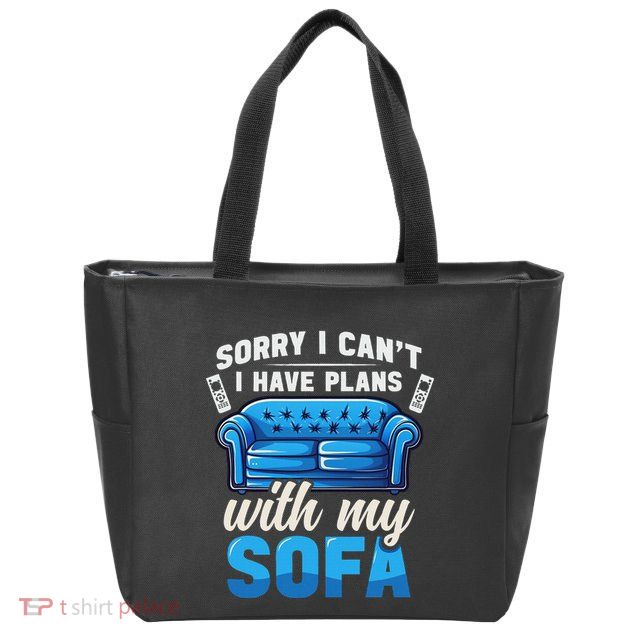 Binge Watching Plans With My Sofa Watching Tv Series Zip Tote Bag
