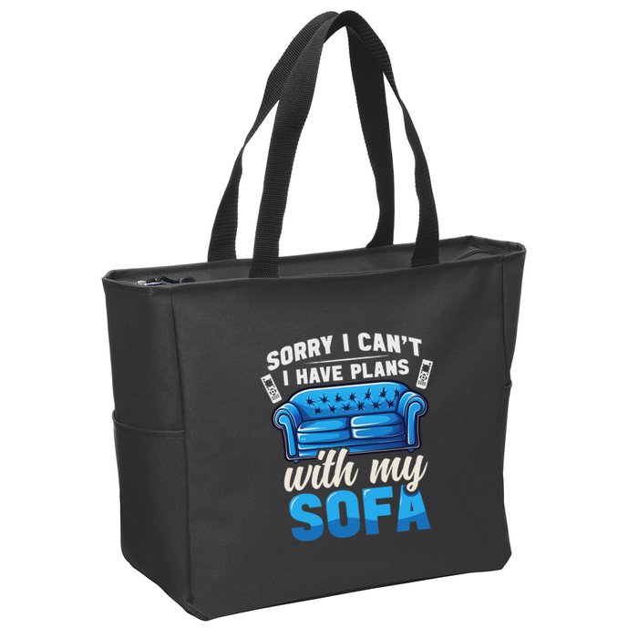 Binge Watching Plans With My Sofa Watching Tv Series Zip Tote Bag