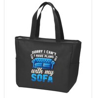 Binge Watching Plans With My Sofa Watching Tv Series Zip Tote Bag