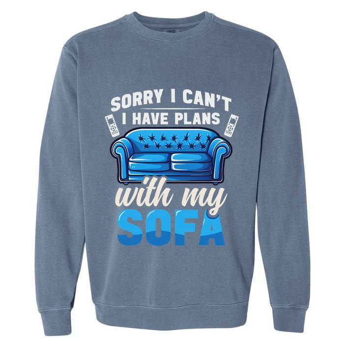Binge Watching Plans With My Sofa Watching Tv Series Garment-Dyed Sweatshirt