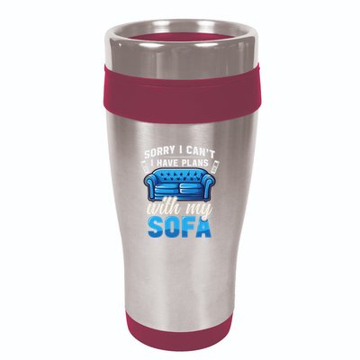 Binge Watching Plans With My Sofa Watching Tv Series 16oz Travel Tumbler
