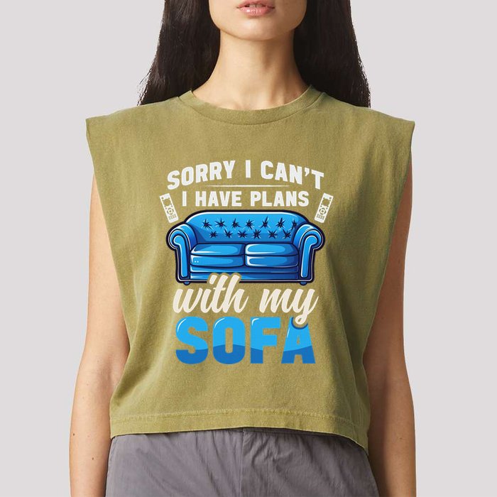 Binge Watching Plans With My Sofa Watching Tv Series Garment-Dyed Women's Muscle Tee