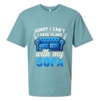 Binge Watching Plans With My Sofa Watching Tv Series Sueded Cloud Jersey T-Shirt