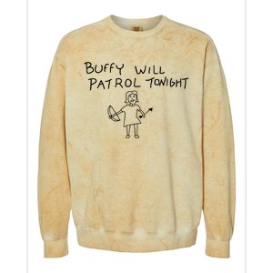 Buffy Will Patrol Tonight Colorblast Crewneck Sweatshirt