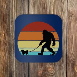 Bigfoot Walking Pug Funny Pug Pug Lover Funny Bigfoot Coaster