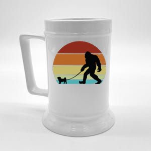 Bigfoot Walking Pug Funny Pug Pug Lover Funny Bigfoot Beer Stein