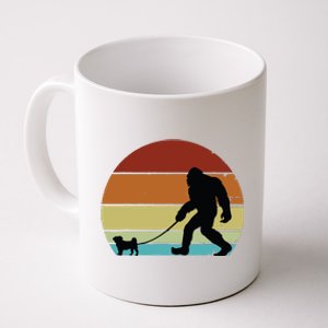 Bigfoot Walking Pug Funny Pug Pug Lover Funny Bigfoot Coffee Mug