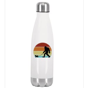 Bigfoot Walking Pug Funny Pug Pug Lover Funny Bigfoot Stainless Steel Insulated Water Bottle