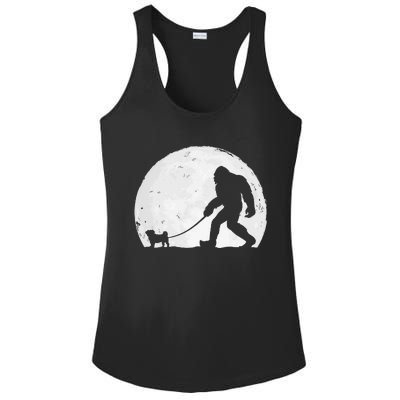 Bigfoot Walks Pug Funny Pug Funny Bigfoot Pug Lover Pug Ladies PosiCharge Competitor Racerback Tank