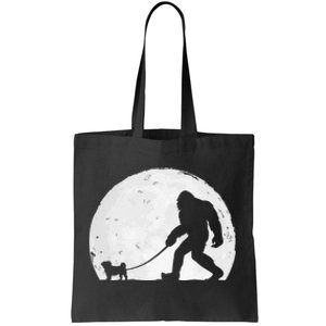 Bigfoot Walks Pug Funny Pug Funny Bigfoot Pug Lover Pug Tote Bag