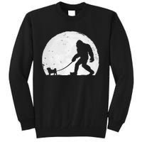 Bigfoot Walks Pug Funny Pug Funny Bigfoot Pug Lover Pug Tall Sweatshirt