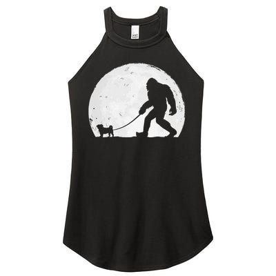 Bigfoot Walks Pug Funny Pug Funny Bigfoot Pug Lover Pug Women's Perfect Tri Rocker Tank