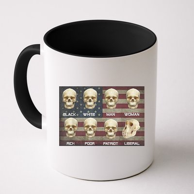 Black White Patriot Liberal Skulls Mug