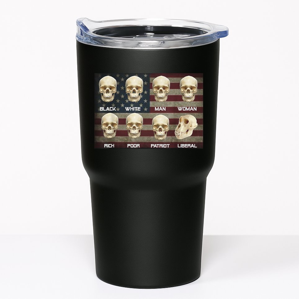 Black White Patriot Liberal Skulls Tumbler