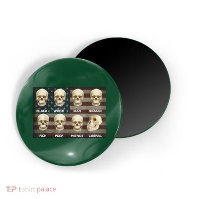 Black White Patriot Liberal Skulls Magnet