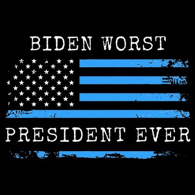 BIDEN WORST PRESIDENT EVER ANTI JOE BIDEN AMERICAN FLAG T-Shirt