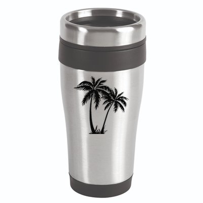 Black White Palm Trees Summer Sun Beach  16oz Travel Tumbler