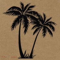 Black White Palm Trees Summer Sun Beach  Cotton Canvas Backpack