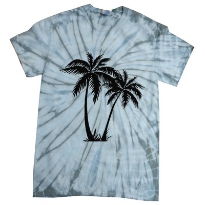 Black White Palm Trees Summer Sun Beach  Tie-Dye T-Shirt