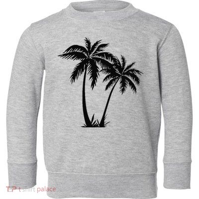 Black White Palm Trees Summer Sun Beach  Toddler Sweatshirt