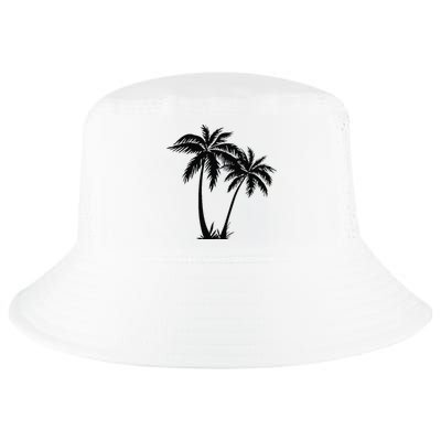 Black White Palm Trees Summer Sun Beach  Cool Comfort Performance Bucket Hat