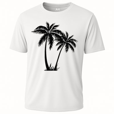 Black White Palm Trees Summer Sun Beach  Performance Shirt