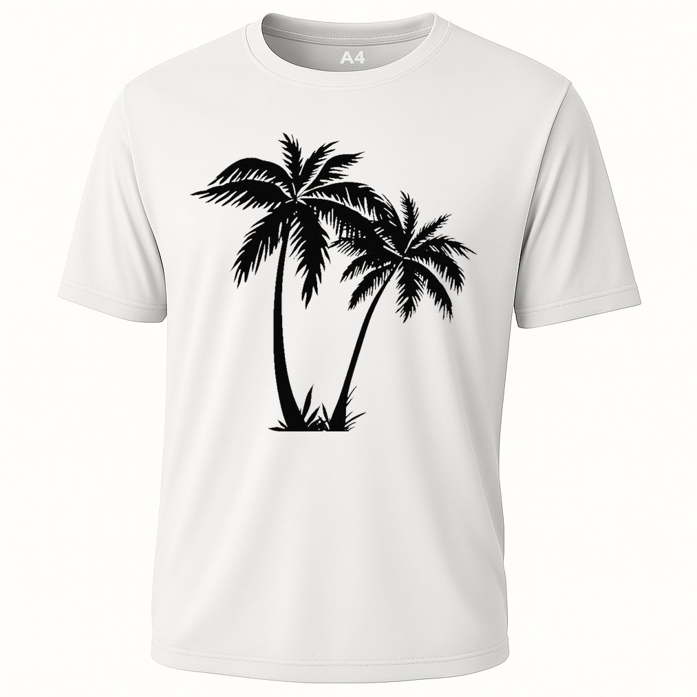 Black White Palm Trees Summer Sun Beach  Cooling Performance Crew T-Shirt