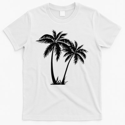 Black White Palm Trees Summer Sun Beach  T-Shirt