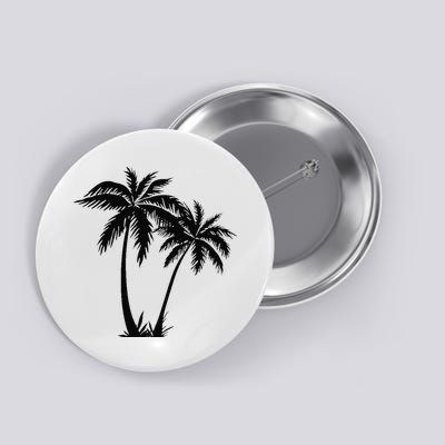 Black White Palm Trees Summer Sun Beach  Button
