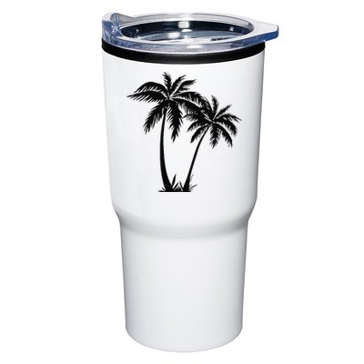 Black White Palm Trees Summer Sun Beach  Tumbler