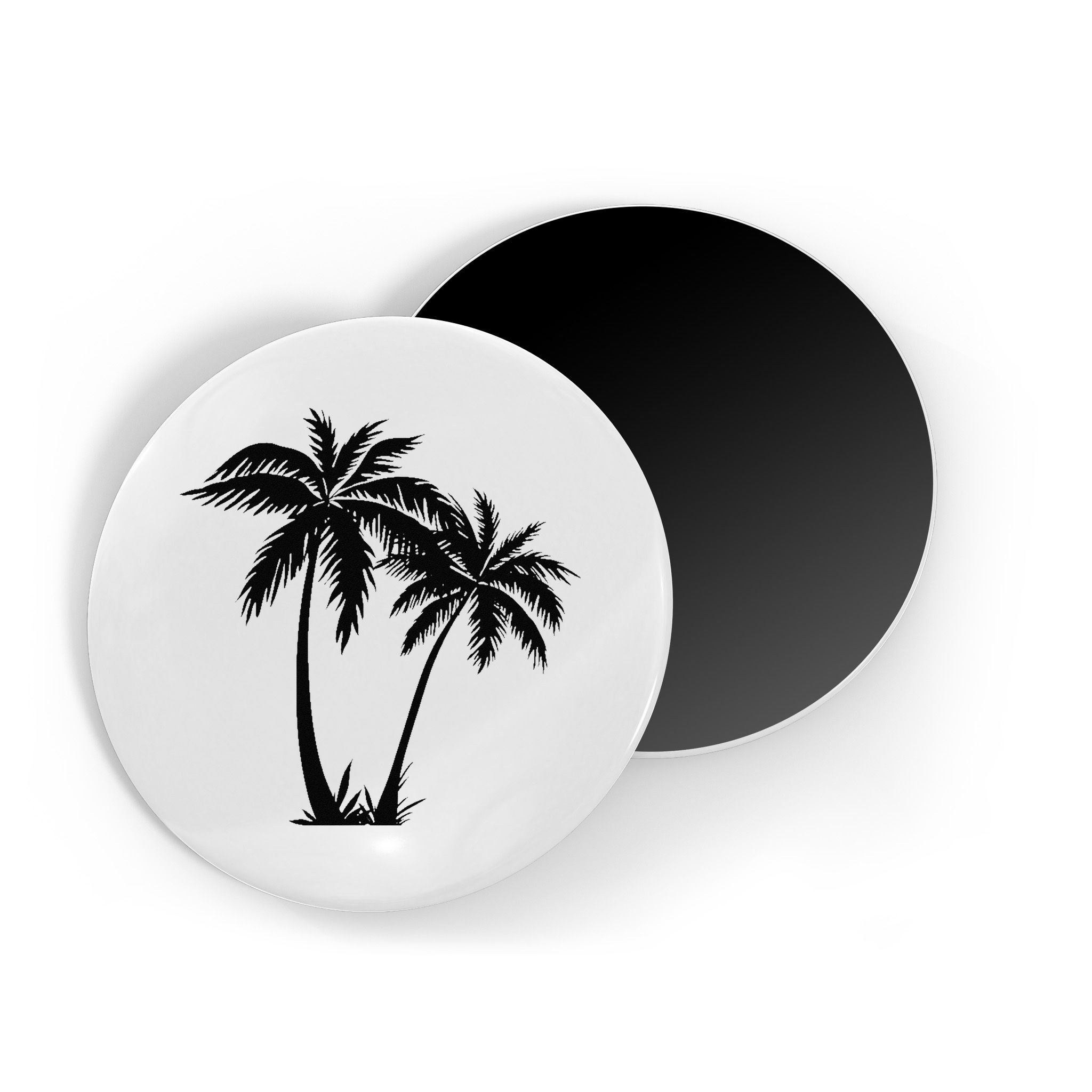 Black White Palm Trees Summer Sun Beach  Magnet