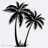 Black White Palm Trees Summer Sun Beach  Cooling Performance Long Sleeve Crew
