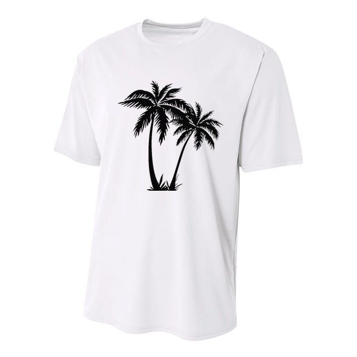 Black White Palm Trees Summer Sun Beach  Youth Performance Sprint T-Shirt