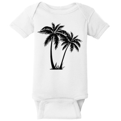 Black White Palm Trees Summer Sun Beach  Baby Bodysuit