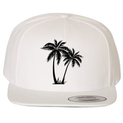 Black White Palm Trees Summer Sun Beach  Wool Snapback Cap