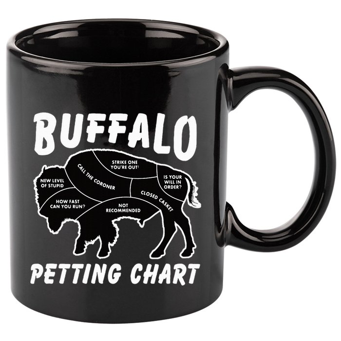 Buffalo Wildlife Petting Chart 11oz C Handle Ceramic Mug