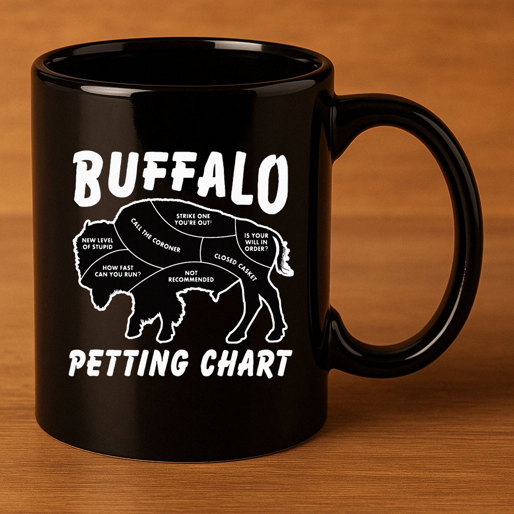 Buffalo Wildlife Petting Chart 11oz C Handle Ceramic Mug