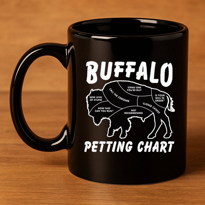 Buffalo Wildlife Petting Chart 11oz C Handle Ceramic Mug