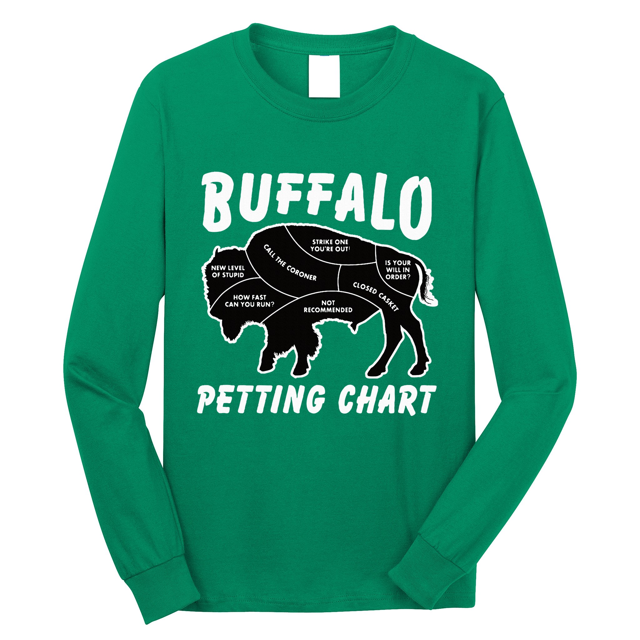 Buffalo Wildlife Petting Chart Long Sleeve Shirt