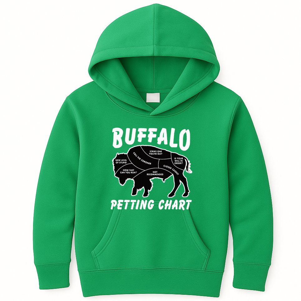 Buffalo Wildlife Petting Chart Kids Hoodie
