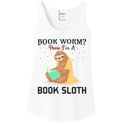 Book Worm Please Im A Book Sloth Ladies Essential Tank