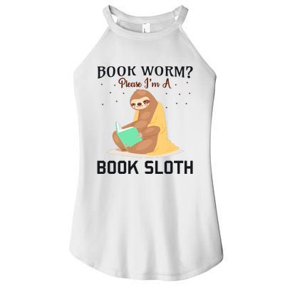 Book Worm Please Im A Book Sloth Women’s Perfect Tri Rocker Tank