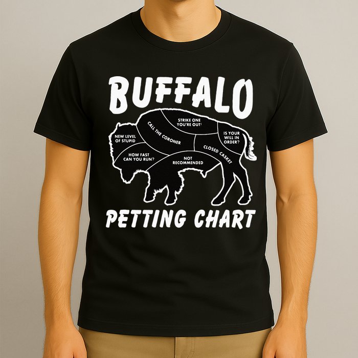 Buffalo Wildlife Petting Chart For Bison Lovers T-Shirt