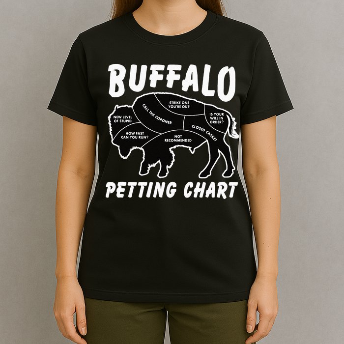 Buffalo Wildlife Petting Chart For Bison Lovers T-Shirt